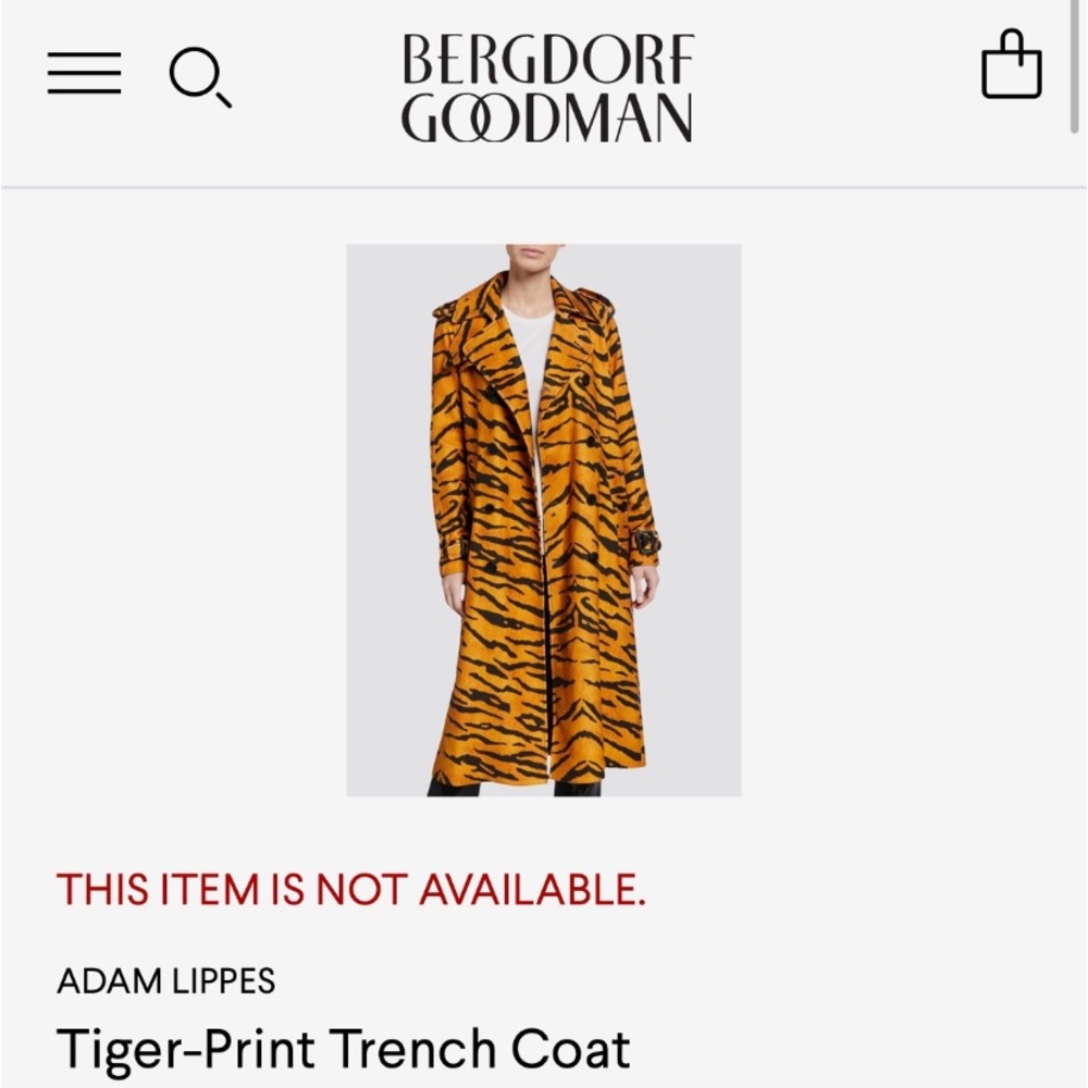 Adam Lippes Tiger Trench Coat